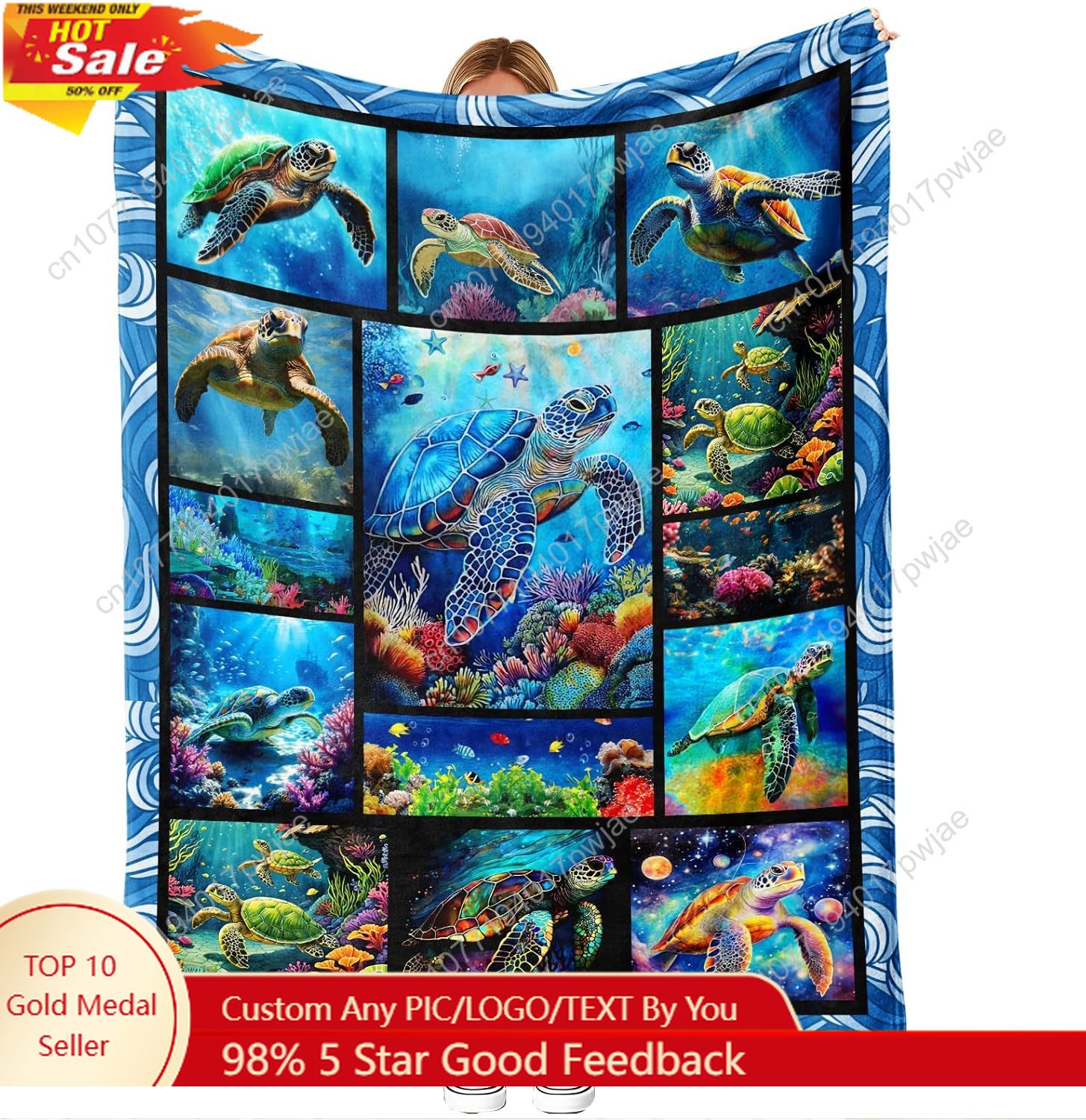 Quality Home Textiles - Couverture en flanelle de tortue de