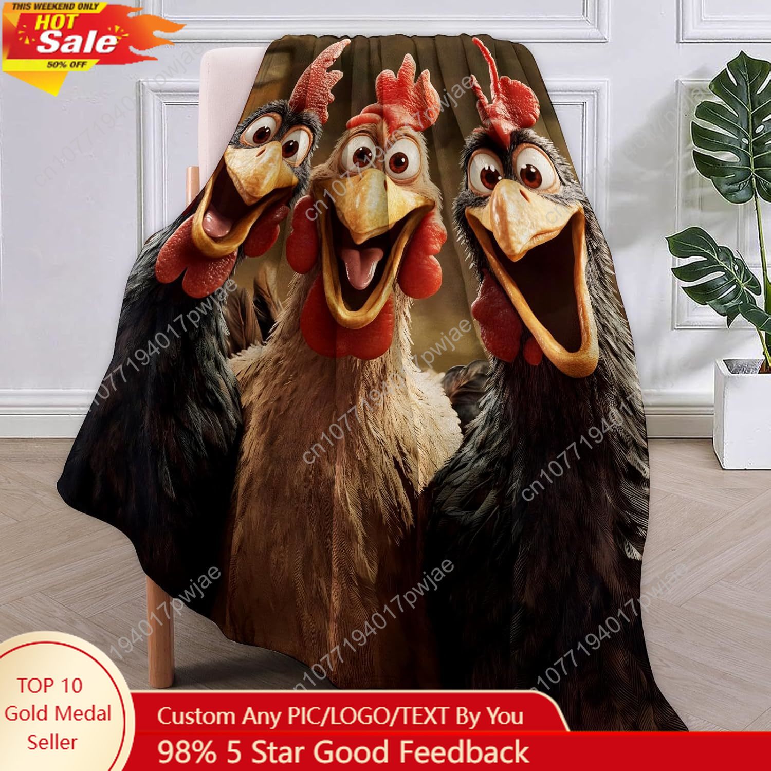 Quality Home Textiles - Couverture de poulets cadeaux pour femmes,
