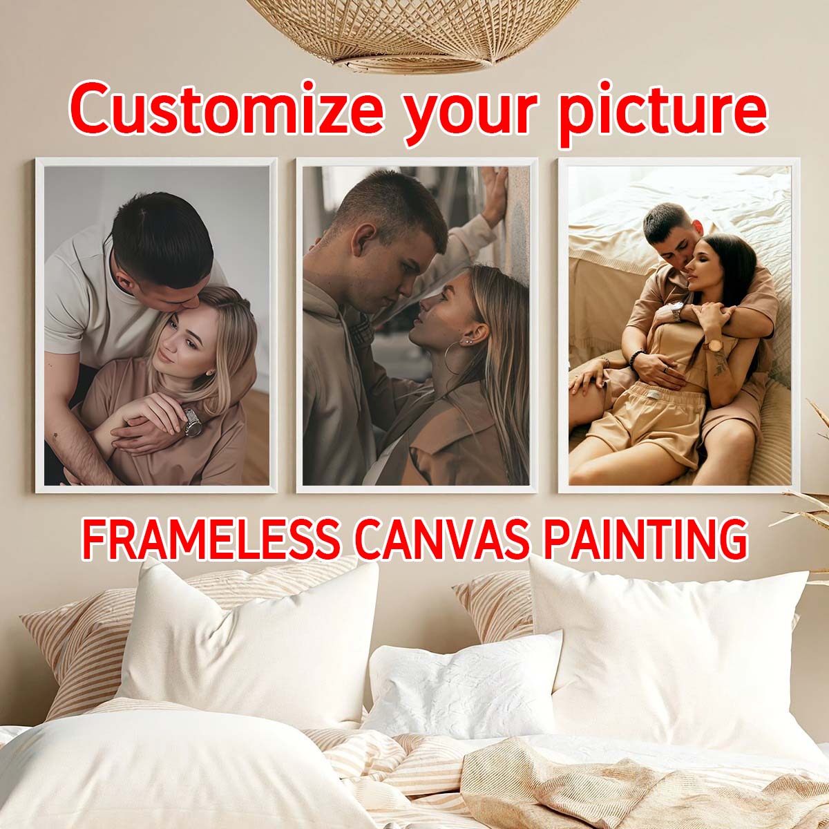 Home And Textiles - Triptyque - Cadre photo en bois