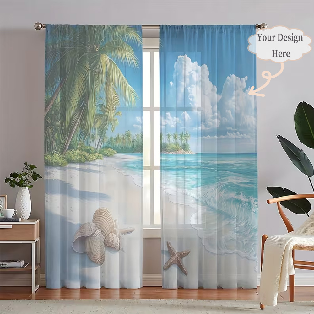 Home And Textiles - Rideaux transparents plats 2D personnalisés en