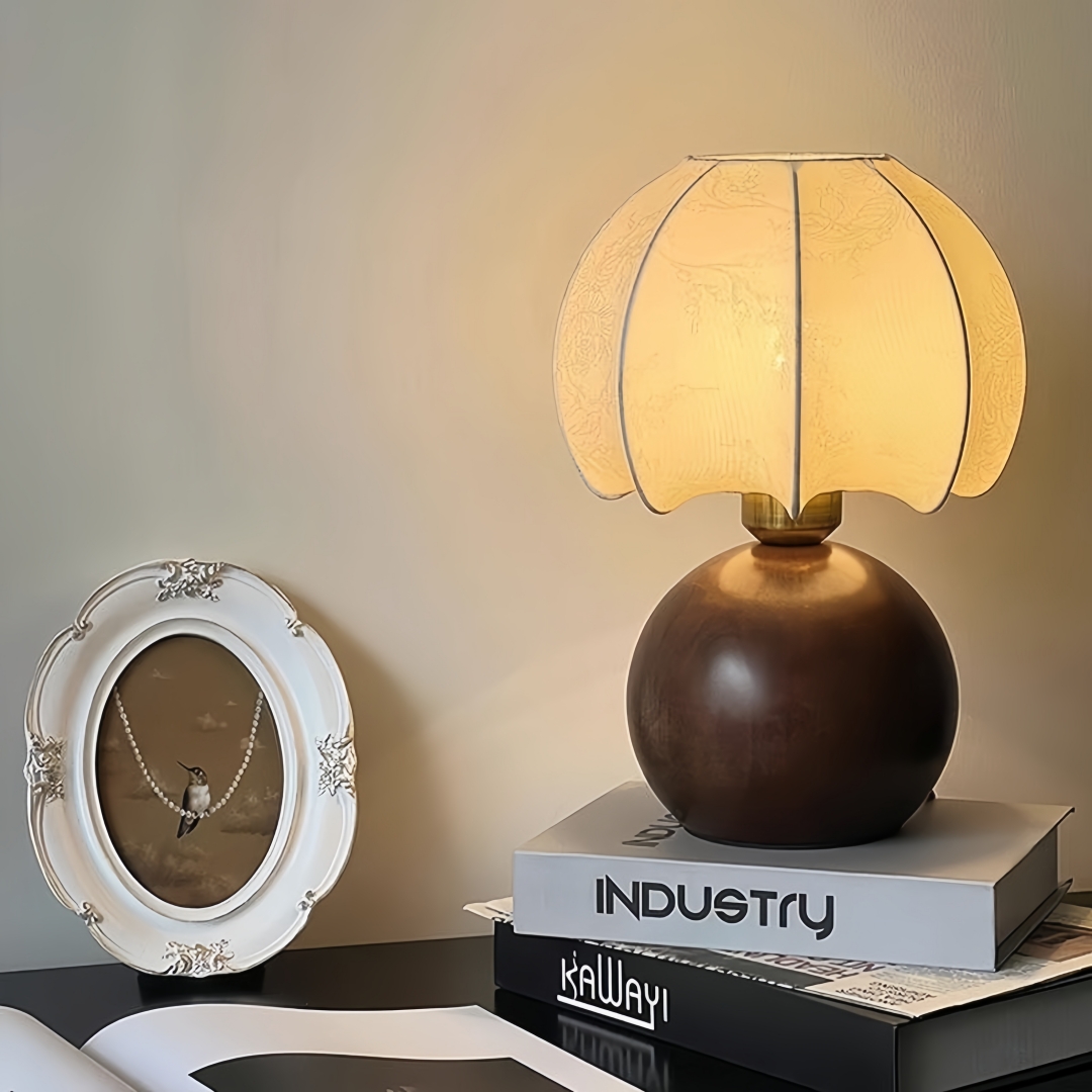 Home And Textiles - Lampe de table florale vintage, lampe