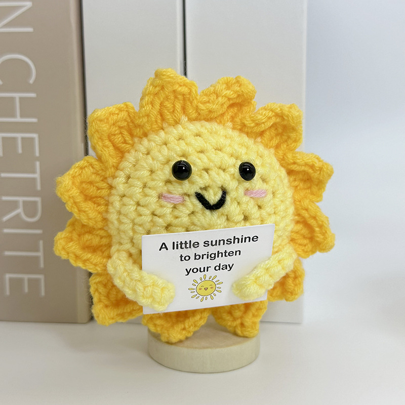 Home And Textiles Today - Poupée soleil au Crochet positif drôle,