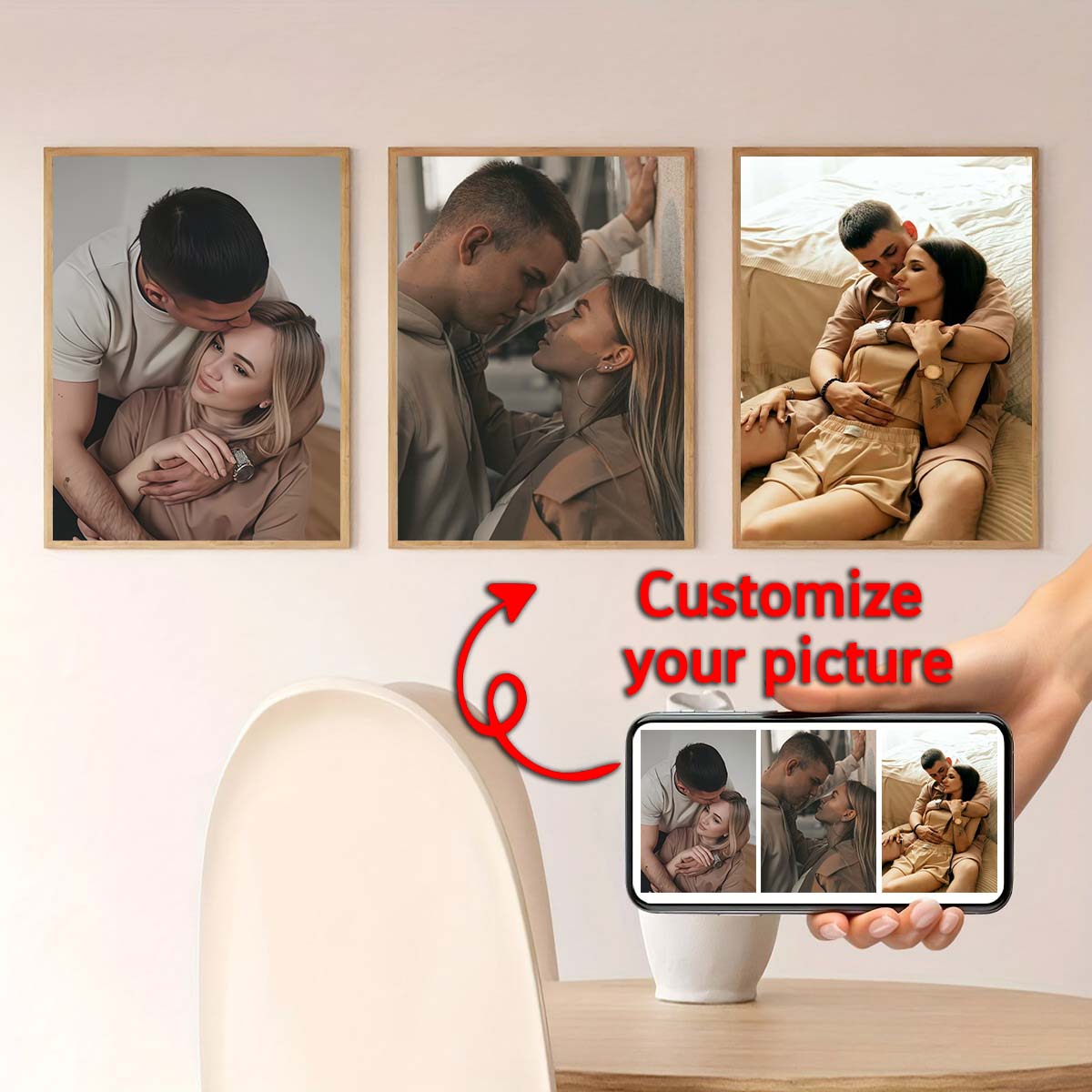 Triptyque - Cadre photo en boi - Home And Textiles avis et prix