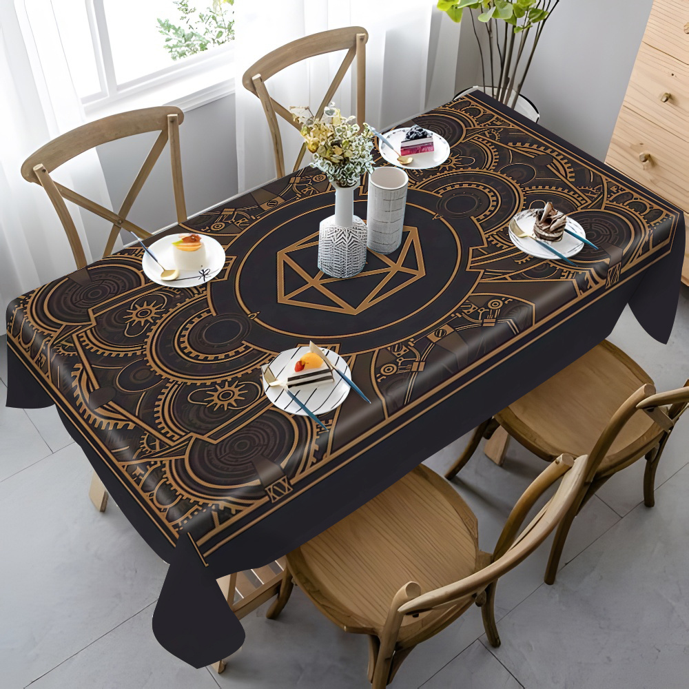 Nappe à motif d'engrenages dor - Home And Textiles avis et prix
