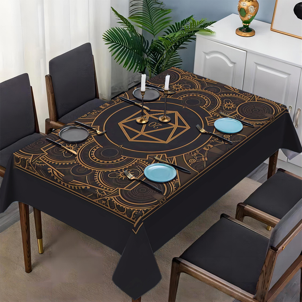 Nappe à motif d'engrenages dor - Home And Textiles avis et prix